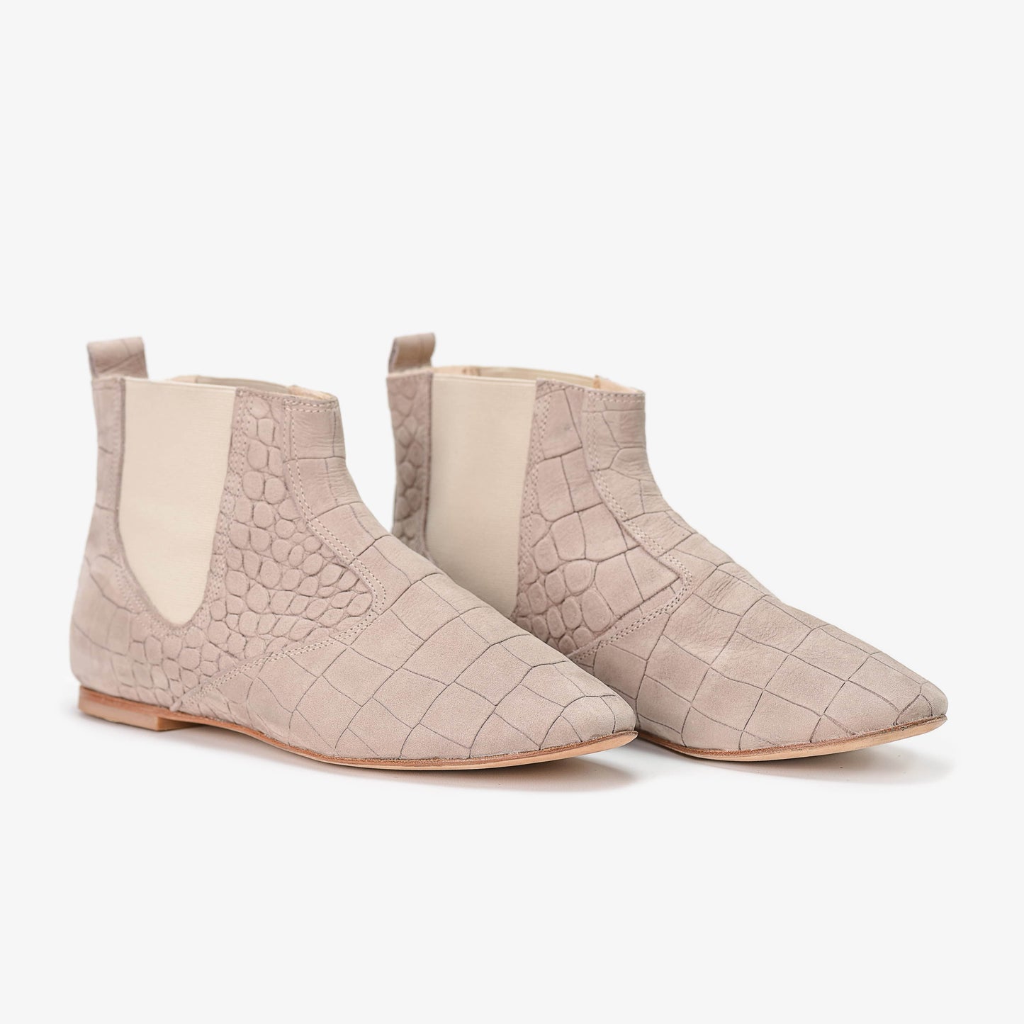 Chelsea boots in embossed crocodile effect leather