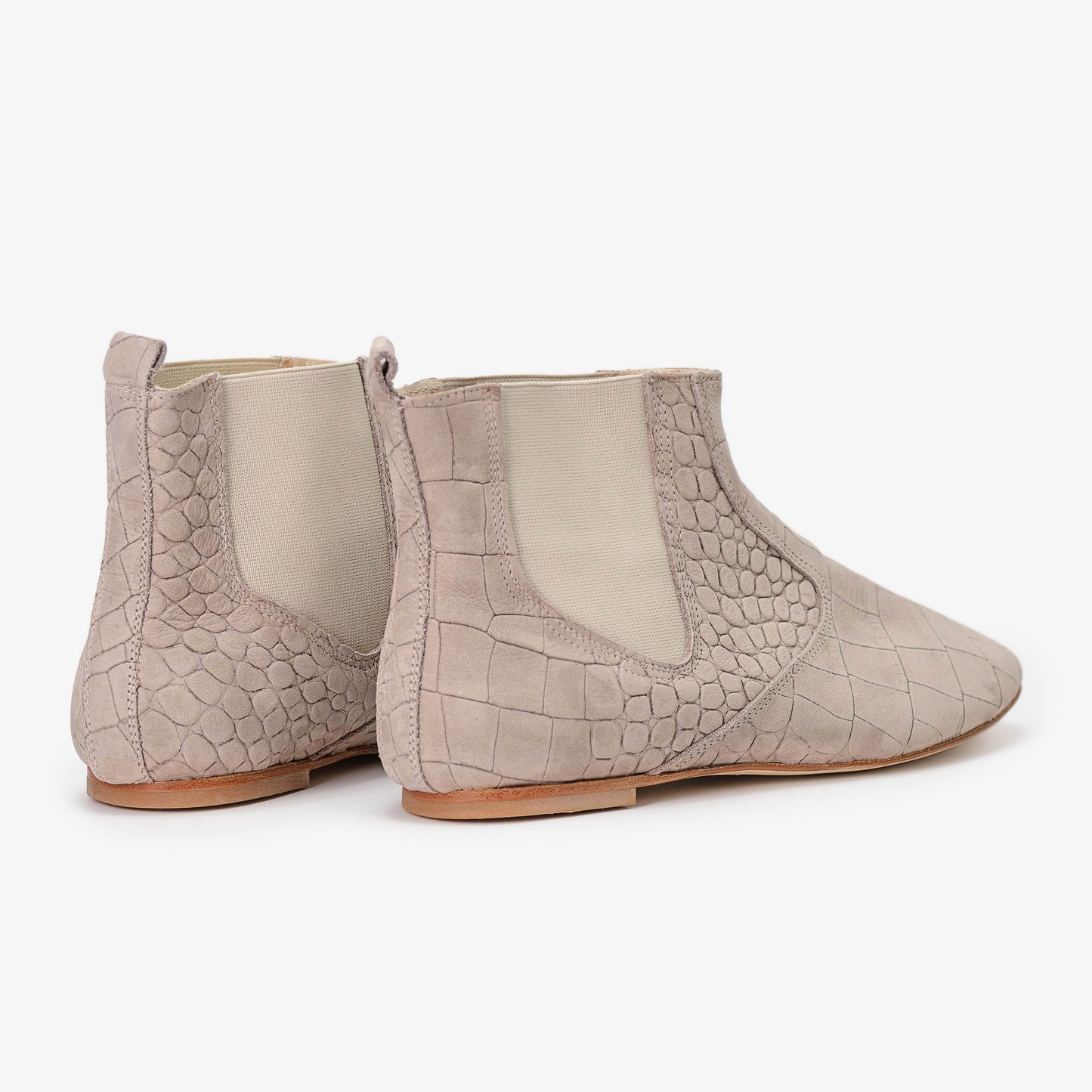 Chelsea boots in embossed crocodile effect leather