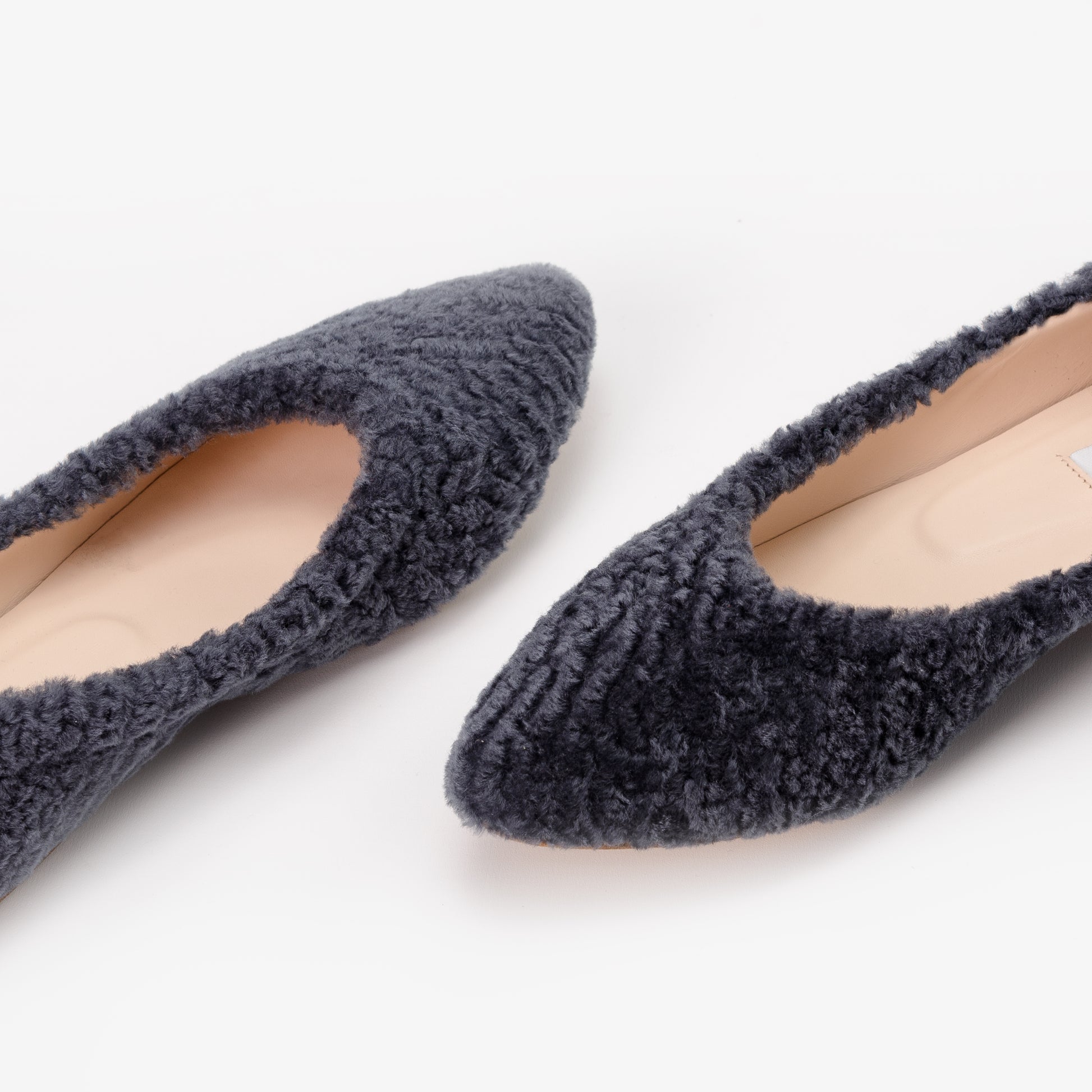Grey Shearling Fur Shoes