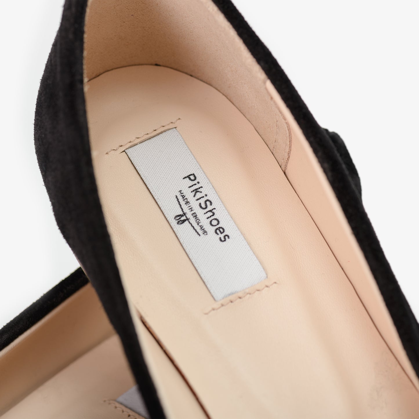 Crocodile Emboss Black Suede Shoes