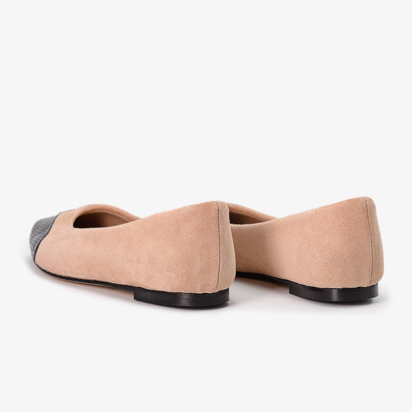 Beige Suede Leather Shoes with Snake Skin Effect Heart Detail